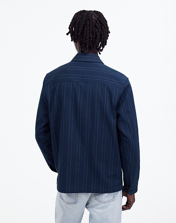Madewell Chore Jacket In Indigo-Dyed Stripe Indigo Multi