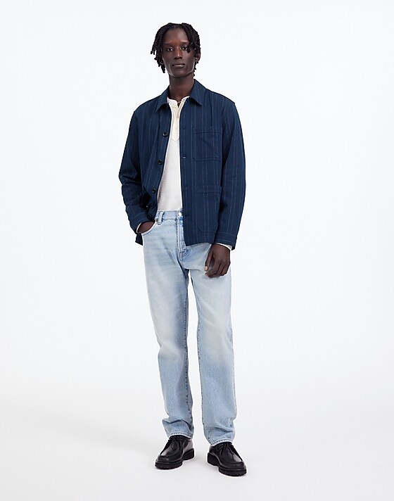 madewell Chore Jacket in Indigo-Dyed Stripe indigo multi