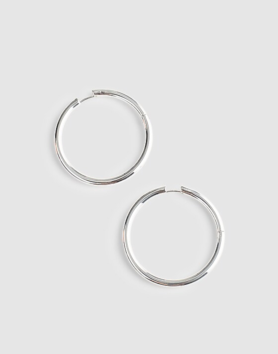 madewell Chunky Large Hoop Earrings polished silver