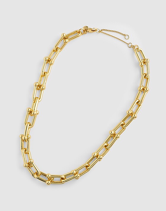 Madewell Chunky Large U-Link Chain Necklace Antique Gold