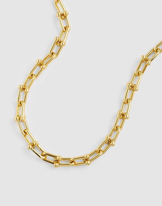 madewell Chunky Large U-Link Chain Necklace antique gold