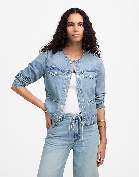 madewell Cinched Lady Jacket in Ashbury Wash: Airy Denim Edition ashbury wash