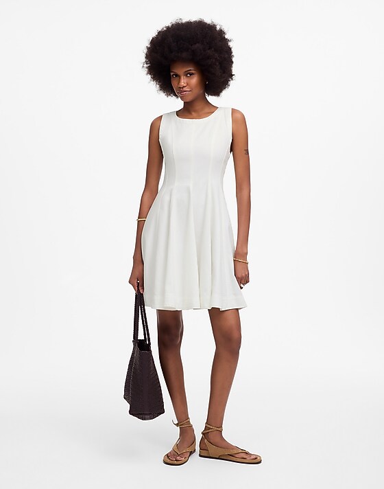 madewell Circle Mini Dress: Airy Denim Edition pure white