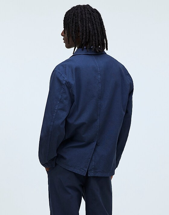 Madewell Cotton-Hemp Blend Unstructured Blazer After Midnight