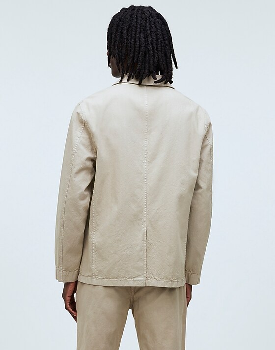 Madewell Cotton-Hemp Blend Unstructured Blazer Fatigue Khaki