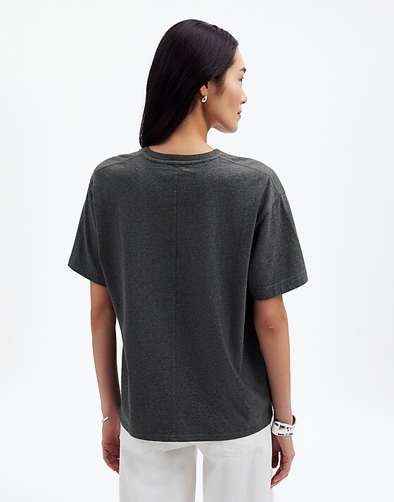 Madewell Cotton Relaxed Oversized Tee Hthr Basalt Grey