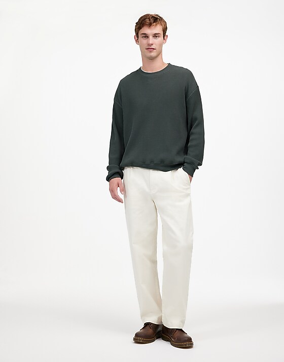 madewell Cotton Thermal Sweatshirt industrial green