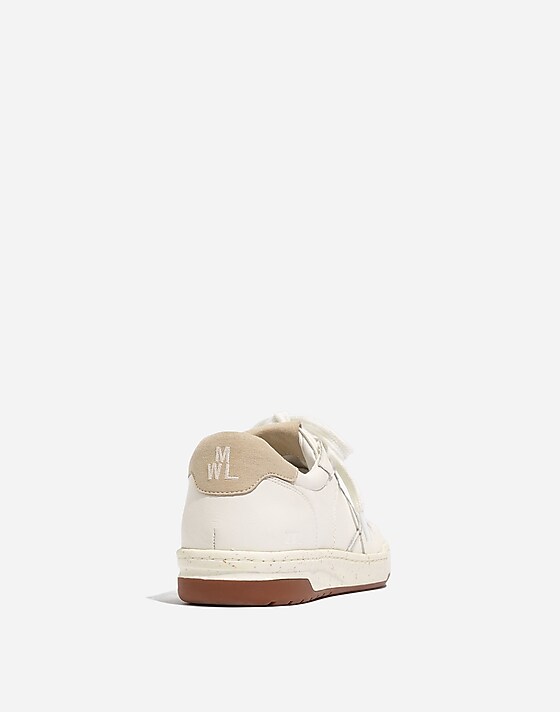 Madewell Court Sneakers In White Leather Ivory Multi