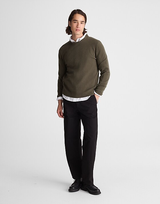 Madewell Crewneck Sweater In Heritage Merino Wool Driftwood Brown