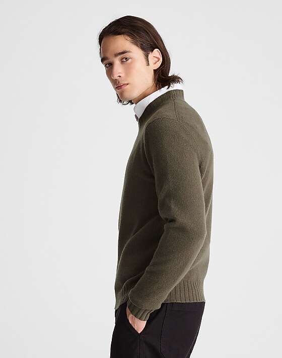 Madewell Crewneck Sweater In Heritage Merino Wool Driftwood Brown