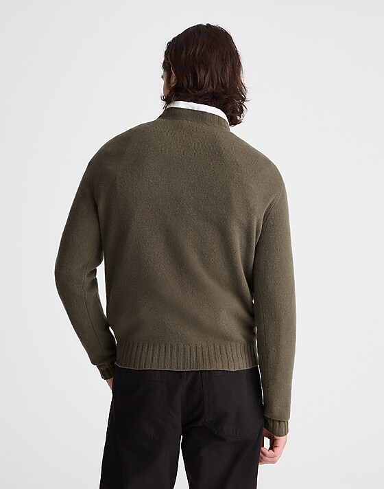 Madewell Crewneck Sweater In Heritage Merino Wool Driftwood Brown