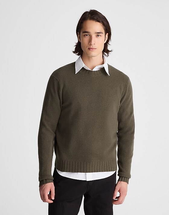 madewell Crewneck Sweater in Heritage Merino Wool driftwood brown
