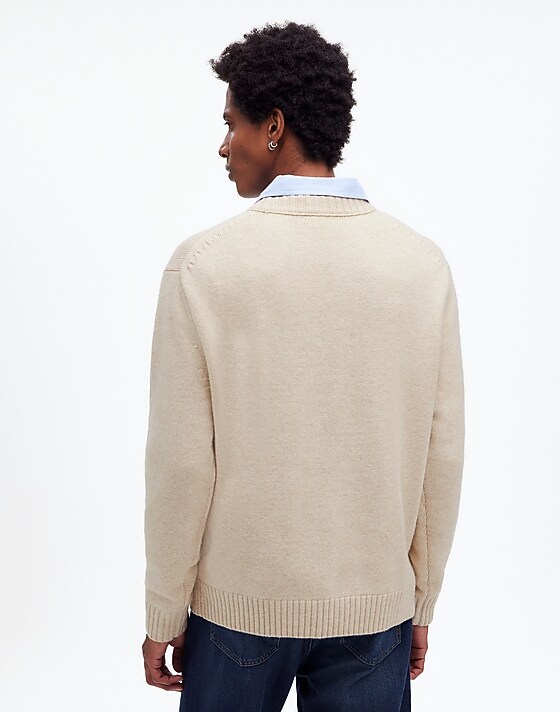 Madewell Crewneck Sweater In SoftWool Heather Cream
