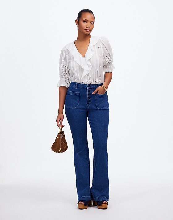 madewell Curvy Flea Market Flare Jeans in Enola Wash enola wash