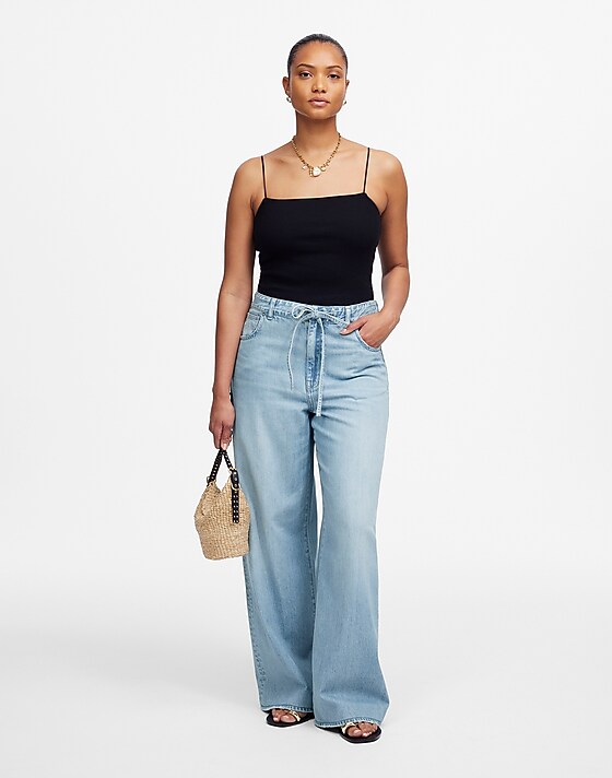 madewell Curvy Superwide-Leg Jeans in Ashbury Wash: Airy Denim Edition ashbury wash