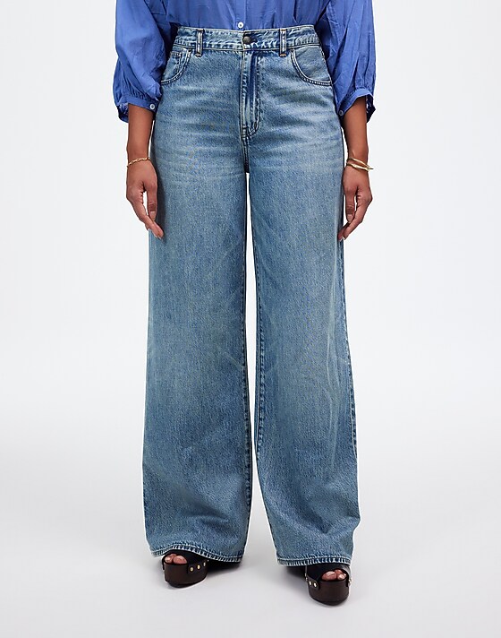 Madewell Curvy Superwide-Leg Jeans In Billings Wash: Airy Denim Edition Billings Wash