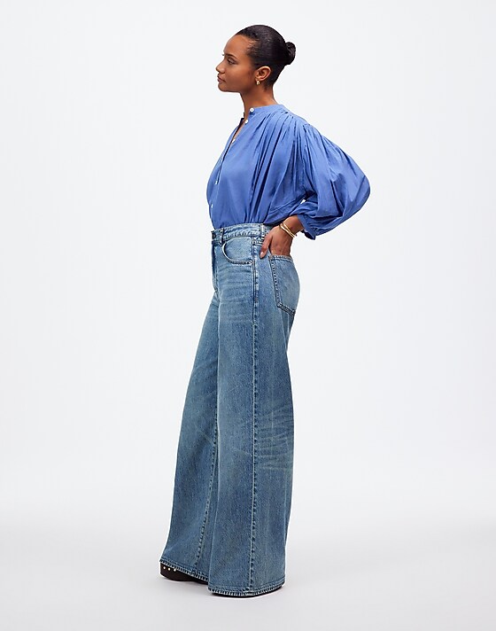 Madewell Curvy Superwide-Leg Jeans In Billings Wash: Airy Denim Edition Billings Wash