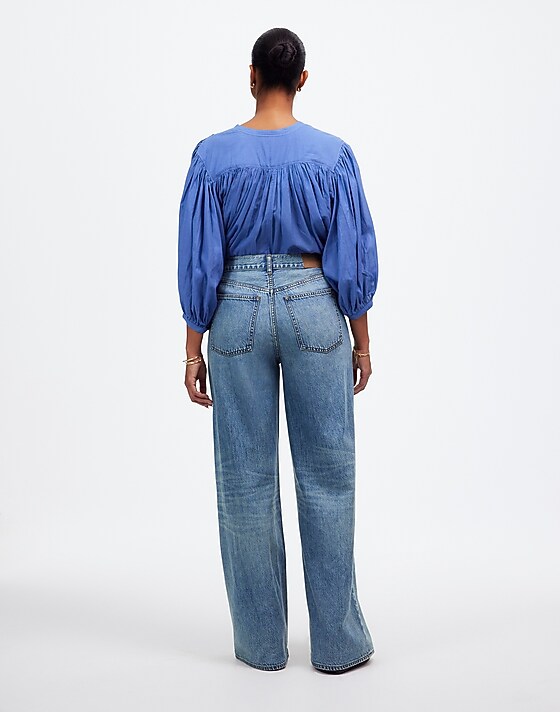 Madewell Curvy Superwide-Leg Jeans In Billings Wash: Airy Denim Edition Billings Wash