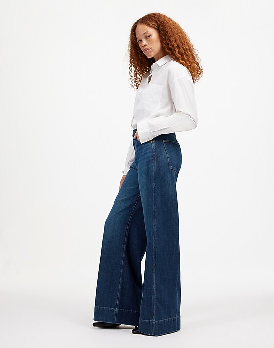 Madewell Curvy Superwide-Leg Jeans: Softdrape Denim Edition Ellsworth Wash