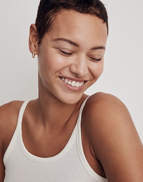 Madewell Demi-Fine Carabiner Hoop Earrings 14k Gold