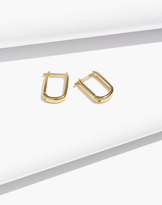 madewell Demi-Fine Carabiner Hoop Earrings 14k gold