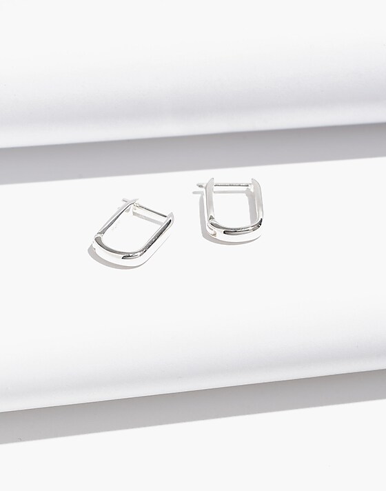madewell Demi-Fine Carabiner Hoop Earrings sterling silver