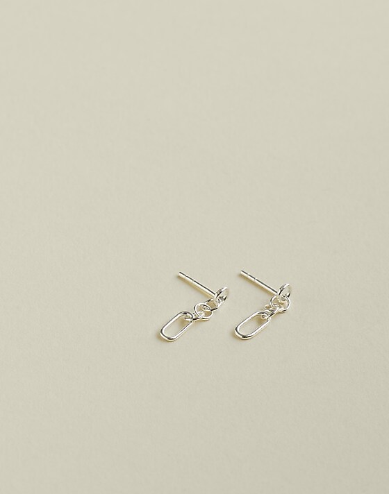 madewell Demi-Fine Chain-Link Drop Earrings sterling silver