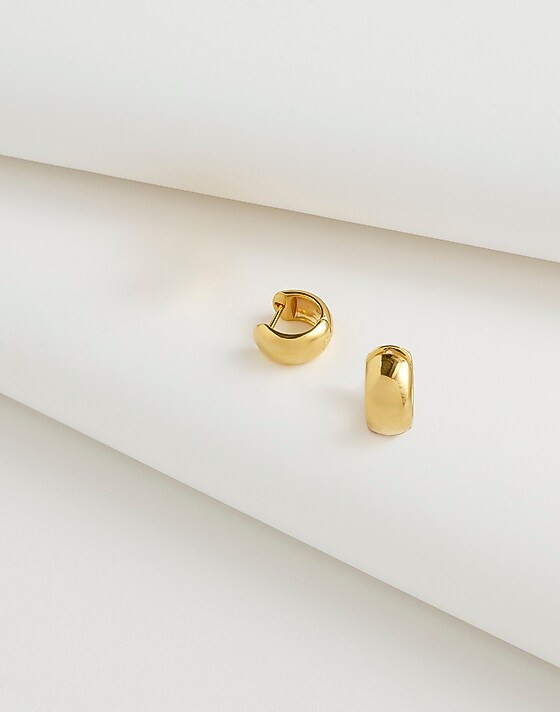 madewell Demi-Fine Chunky Huggie Hoop Earrings 14k gold