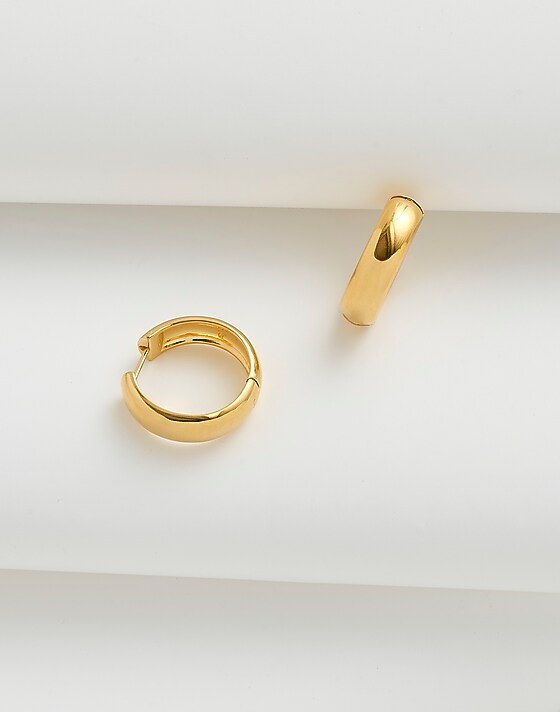 madewell Demi-Fine Chunky Medium Hoop Earrings 14k gold