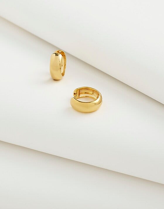 madewell Demi-Fine Chunky Small Hoop Earrings 14k gold