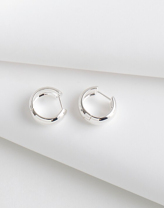 madewell Demi-Fine Chunky Small Hoop Earrings sterling silver