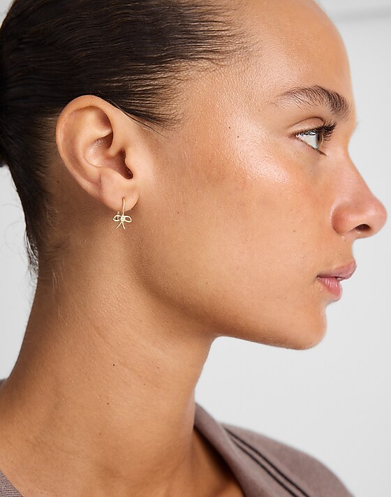 Madewell Demi-Fine Crystal Bow Earrings White Sapphire