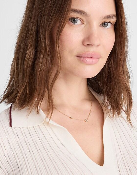 Madewell Demi-Fine Crystal Station Necklace 14k Gold