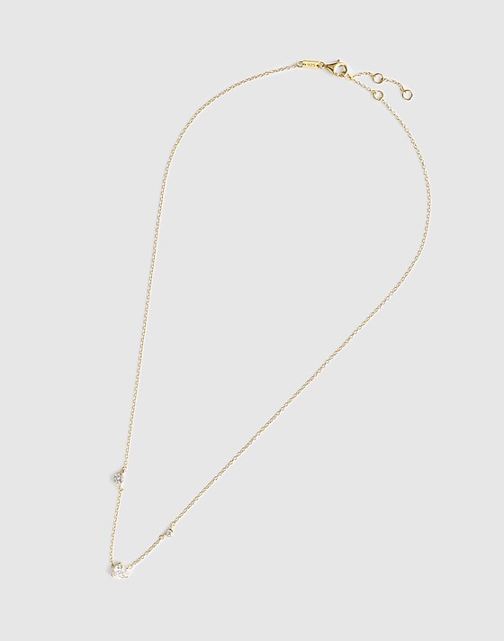 Madewell Demi-Fine Crystal Station Necklace 14k Gold