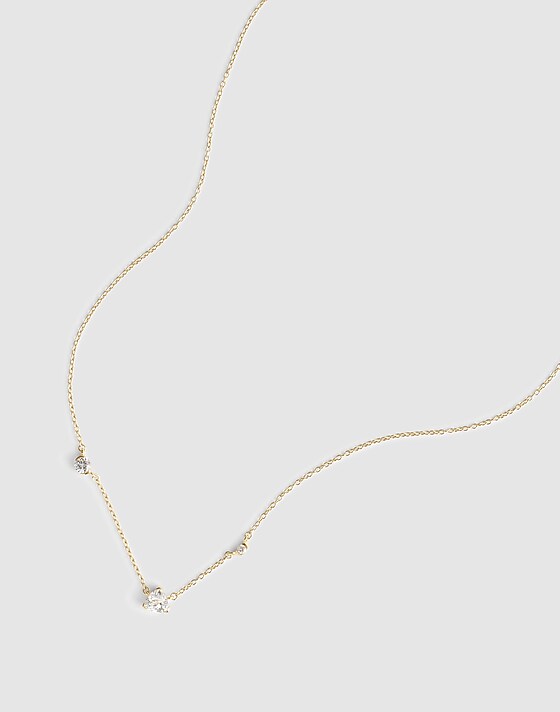madewell Demi-Fine Crystal Station Necklace 14k gold