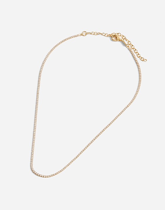 Madewell Demi-Fine Crystal Tennis Necklace 14k Gold