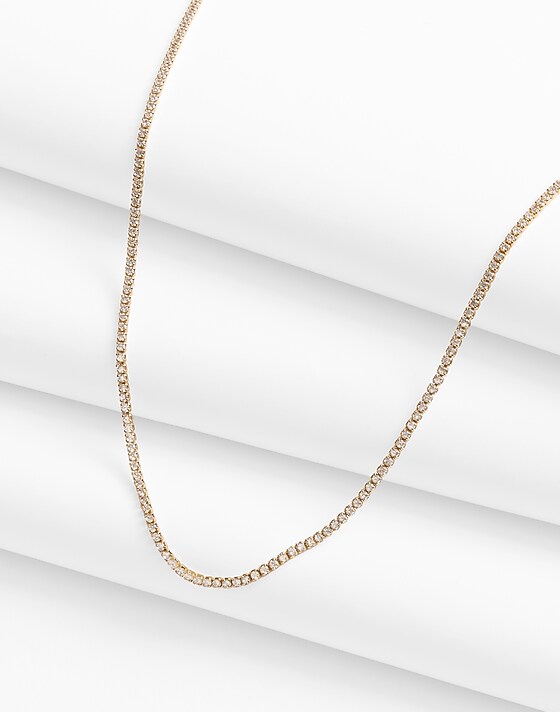 madewell Demi-Fine Crystal Tennis Necklace 14k gold