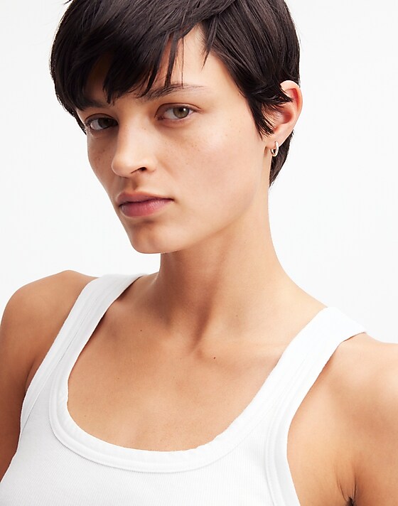 Madewell Demi-Fine Huggie Hoop Earrings Sterling Silver