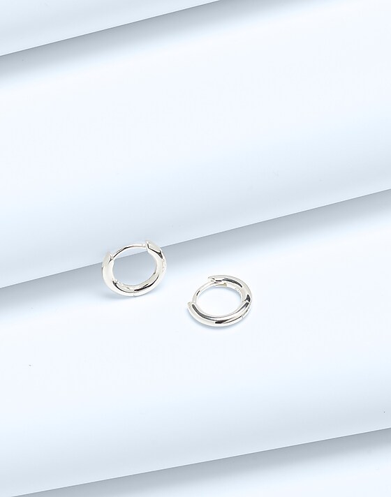 madewell Demi-Fine Huggie Hoop Earrings sterling silver