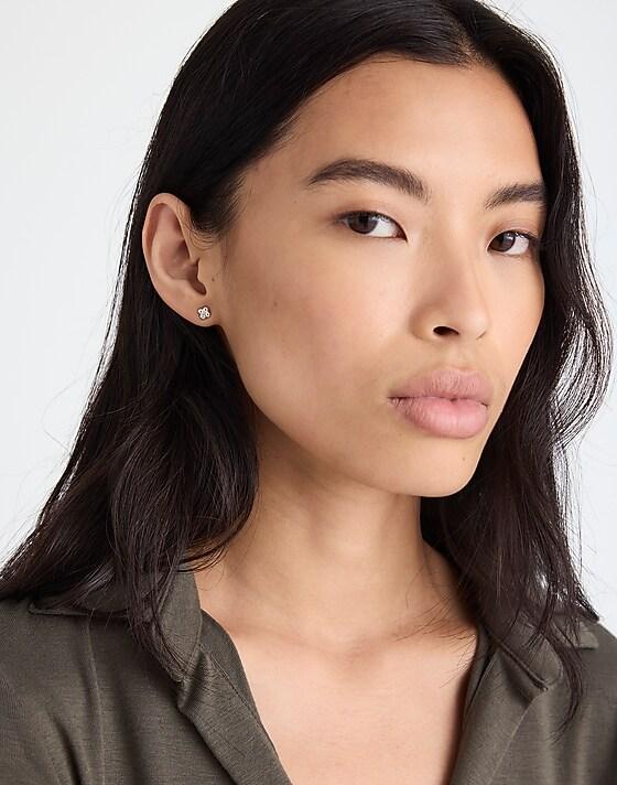 Madewell Demi-Fine Mini Dotted Stud Earrings Sterling Silver