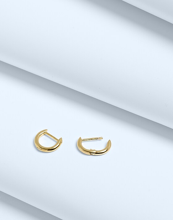 madewell Demi-Fine Mini Huggie Hoop Earrings 14k gold