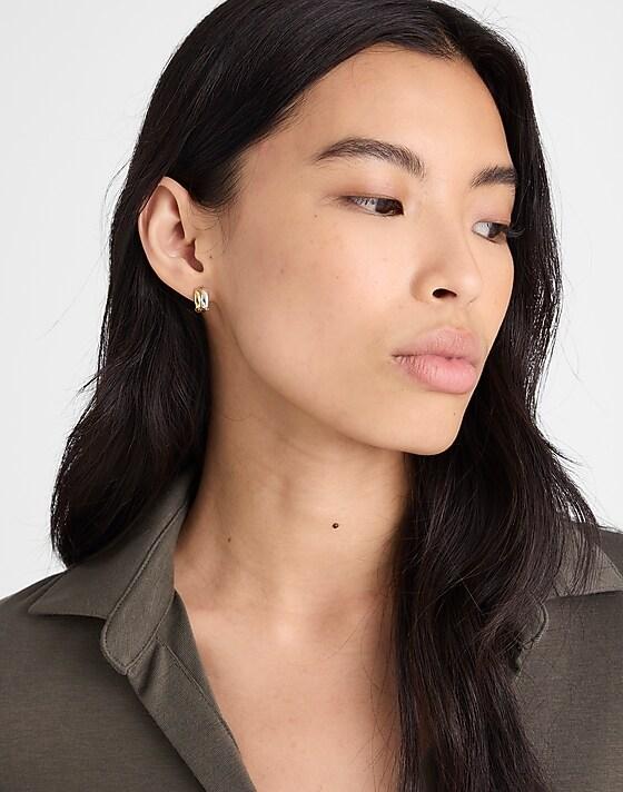 Madewell Demi-Fine Mixed-Metal Chunky Huggie Earrings 14k Gold