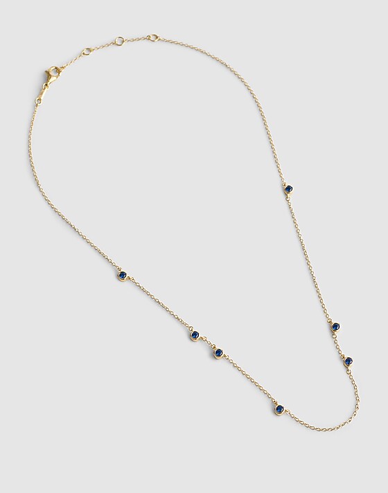 Madewell Demi-Fine Sapphire Station Necklace 14k Gold