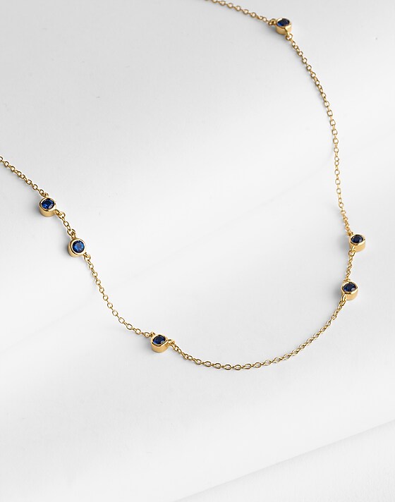 madewell Demi-Fine Sapphire Station Necklace 14k gold