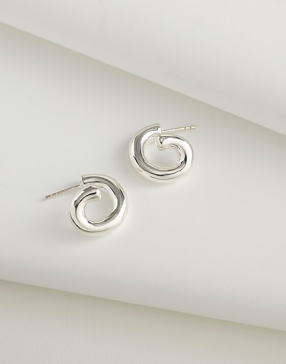 madewell Demi-Fine Twisted Hoop Earrings sterling silver