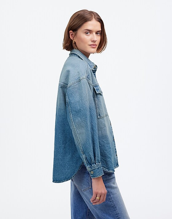 Madewell Denim Boxy Shirt-Jacket In Maspeth Wash Maspeth Wash