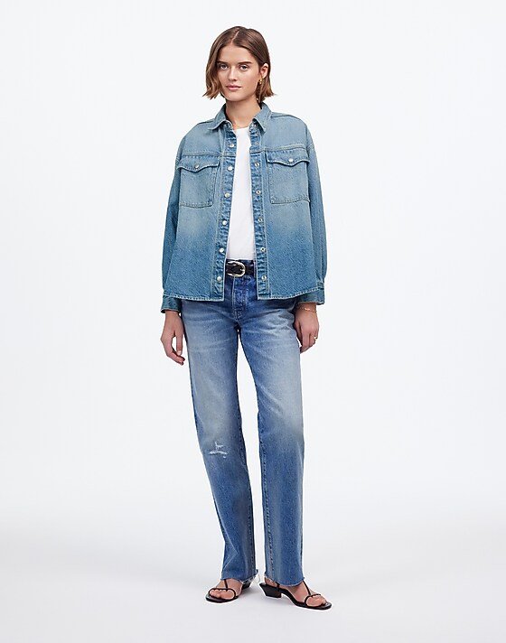 madewell Denim Boxy Shirt-Jacket in Maspeth Wash maspeth wash
