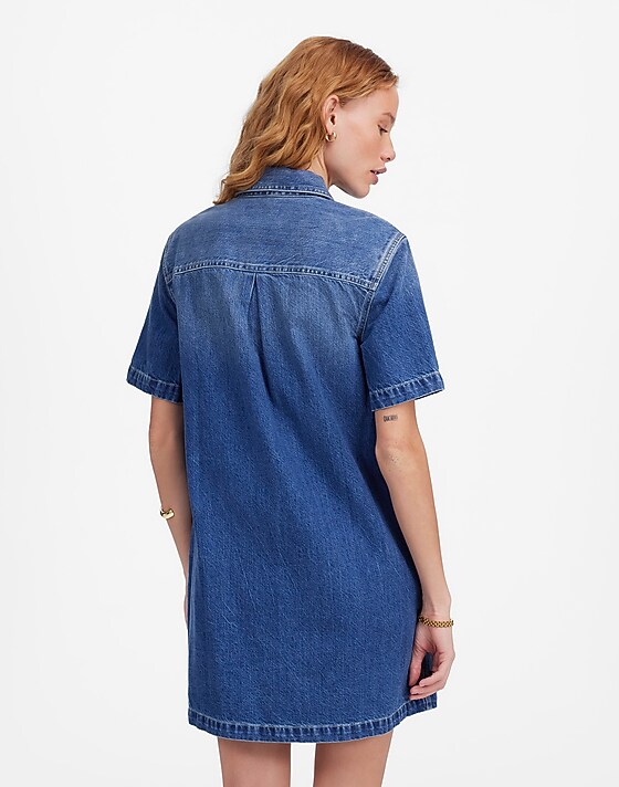 Madewell Denim Boxy Shirtdress In Demarco Wash Demarco Wash