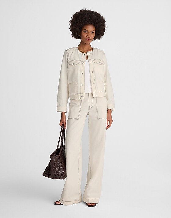 Madewell Denim Cinched Lady Jacket In Vintage Canvas Vintage Canvas