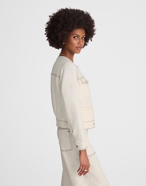 Madewell Denim Cinched Lady Jacket In Vintage Canvas Vintage Canvas